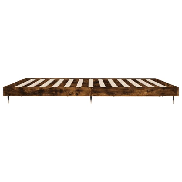 vidaXL Sängram rökt ek 200x200 cm träbaserat material