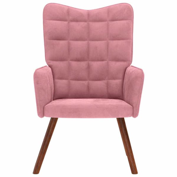 vidaXL Fåtölj, rosa, klädd i sammet