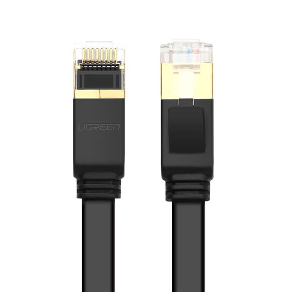 Platt patchkabel LAN STP RJ45 Cat 7 10Gbps 10m svart