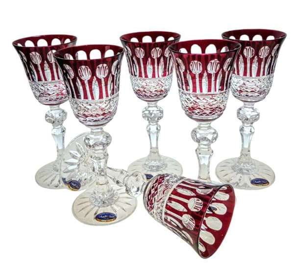 Ruby Crystal Likørglas 60 ml Franske