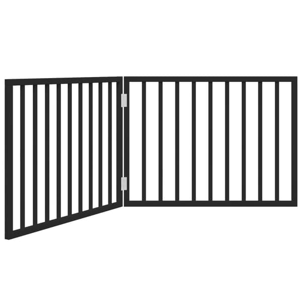 vidaXL foldbar hundegitter, 2 paneler, sort, 160 cm
