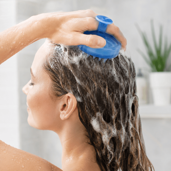 Silikonemassagebørste til vask og massage af hovedet
