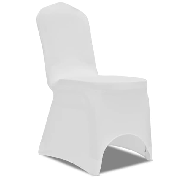 vidaXL Elastiska stolsöverdrag, vita, 30 st