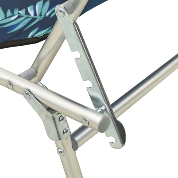 vidaXL foldbar liggestol med baldakin bladprint aluminium