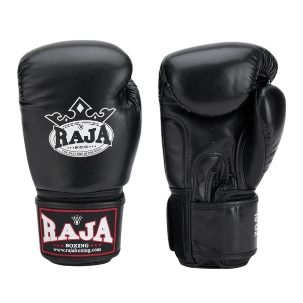 Raja Standard boksehandsker i syntetisk læder, sort, 10 oz