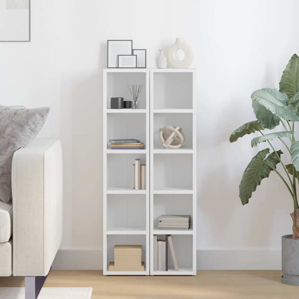 vidaXL CD-skåp, set om 2, vit, 21x16x93,5 cm
