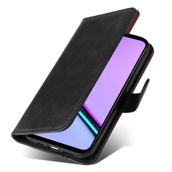 Realme C67 Läderplånboksfodral, Svart