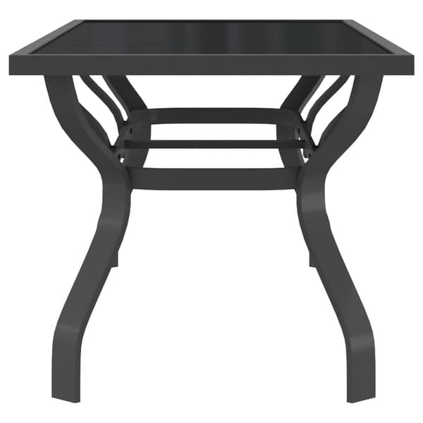 vidaXL havebord grå og sort 180x80x70 cm stål og glas