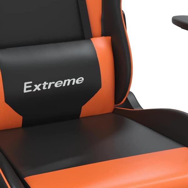 vidaXL gamingstol, sort og orange, kunstlæder