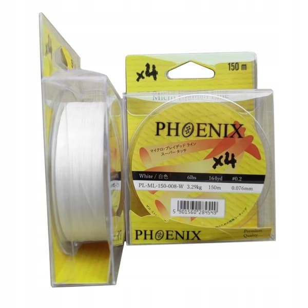 Phoenix flätad fläta x4 rund vit 0,06 - 150m