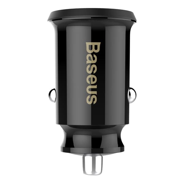 Mini biloplader til din telefon 2x USB Grain biloplader sort