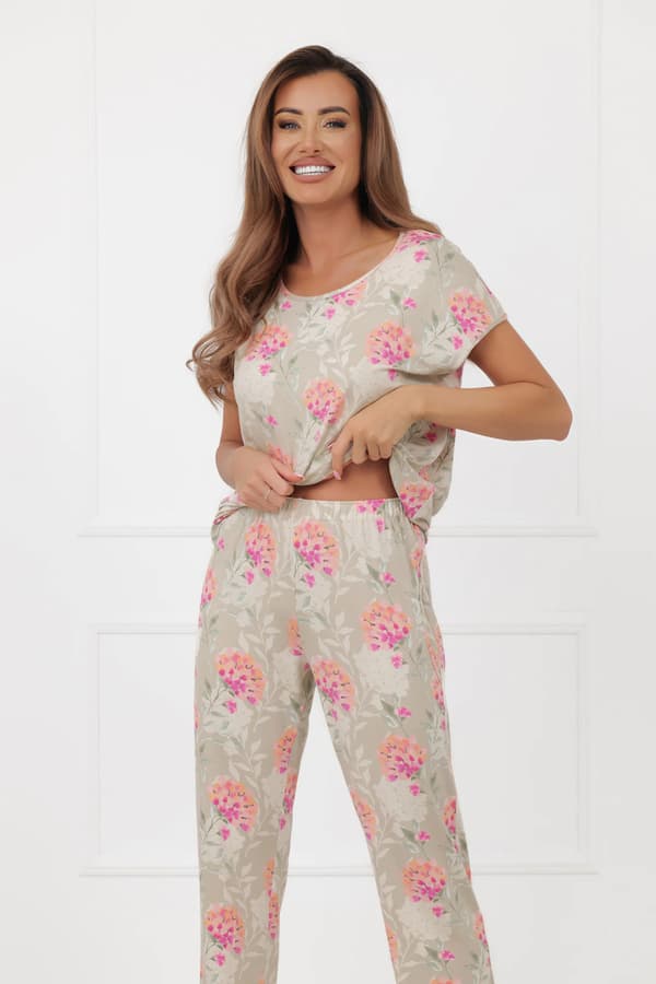 Dampyjamas, kortärmade, långbyxor, Harmonia S
