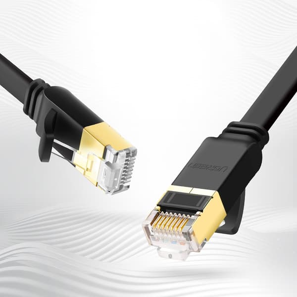 Platt patchkabel U/FTP Cat. 7 10Gb/s 0,5m svart