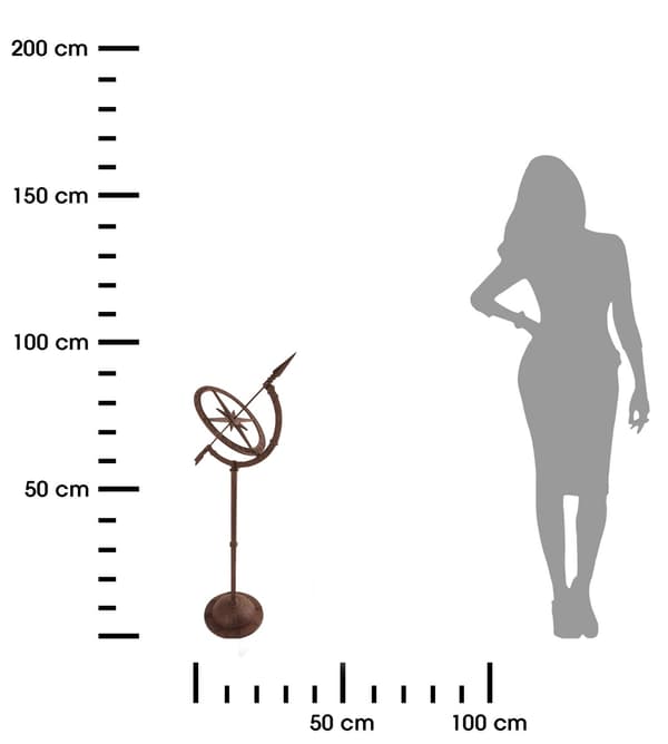 Solur i gjutjärn, 93 cm högt