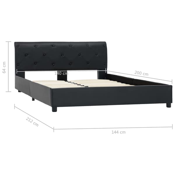 vidaXL sengestel sort kunstlæder 140 x 200 cm