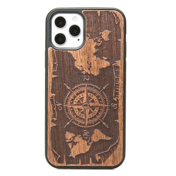 Træcover til iPhone 12 / 12 Pro WIND ROSE MERBAU