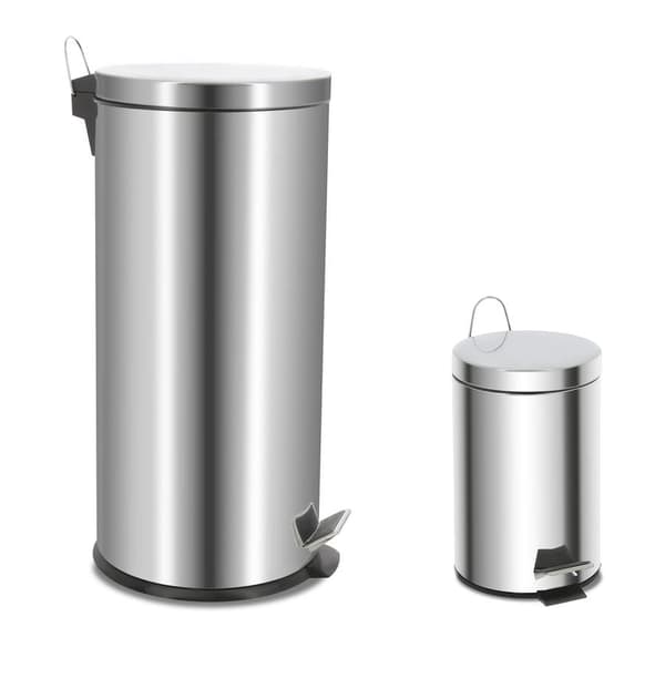Set med soptunnor för hemmet - 30L, 3L silver