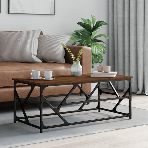 vidaXL sofabord brunt egetræ 100x50x40 cm