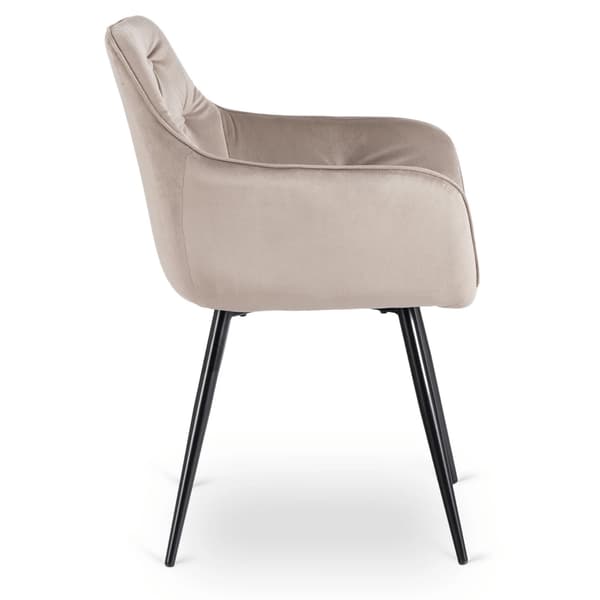 Polstret stol til stuen MODESTO Beige fløjl Moderne Loft