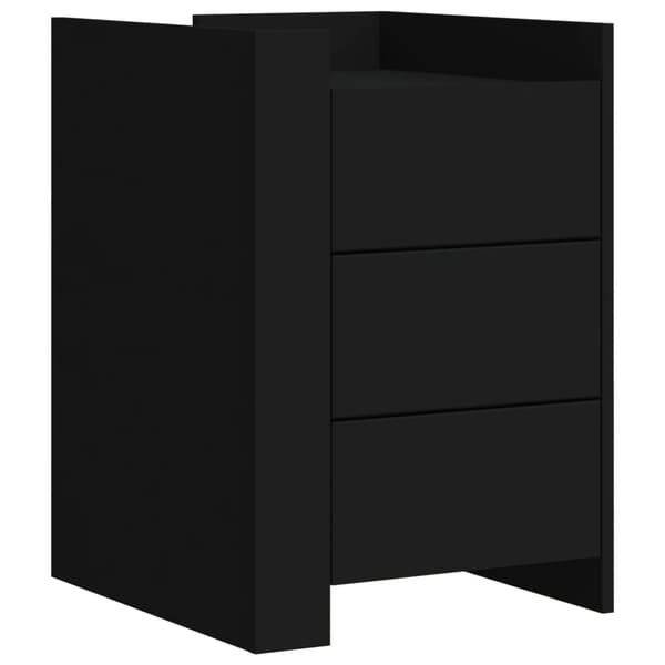 vidaXL sengebord, sort, 45x50x65 cm, træbaseret materiale