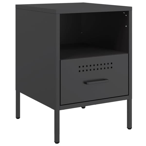 vidaXL sengebord sort 36x39x50,5 cm stål