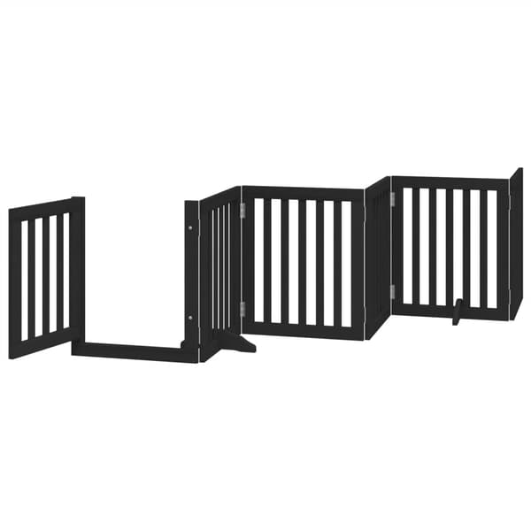 vidaXL foldbar hundegitter med dør 6 paneler sort 300 cm