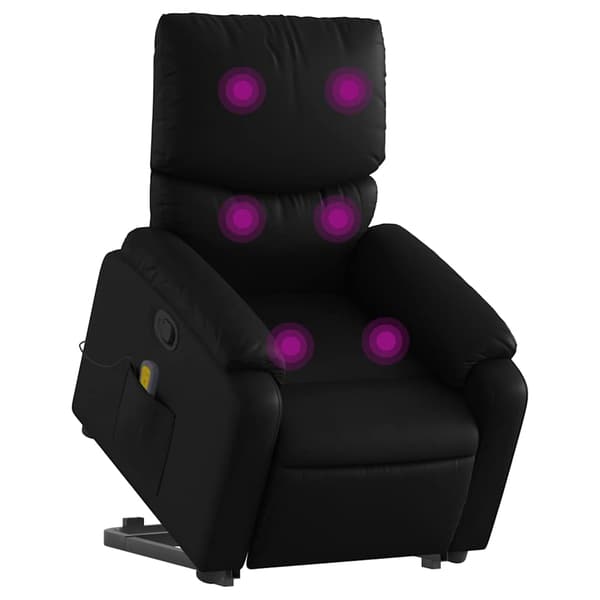 vidaXL massagestol med løftefunktion, lænestol, sort, kunstlæder
