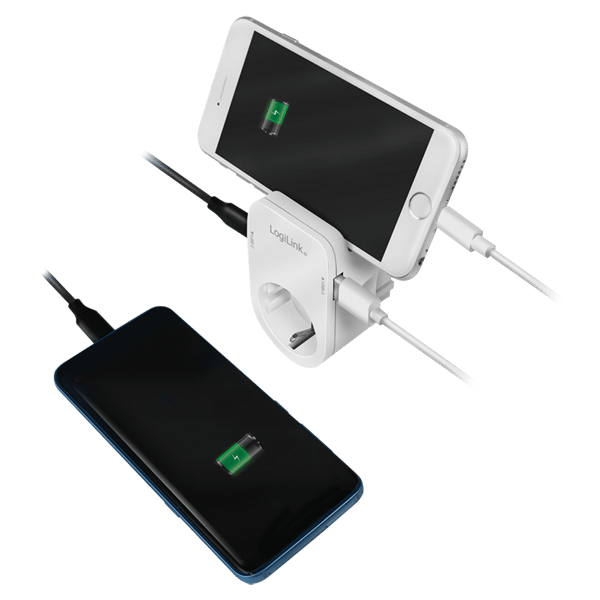 LogiLink opladeradapterstik USB-C USB-A rejsetelefonholder