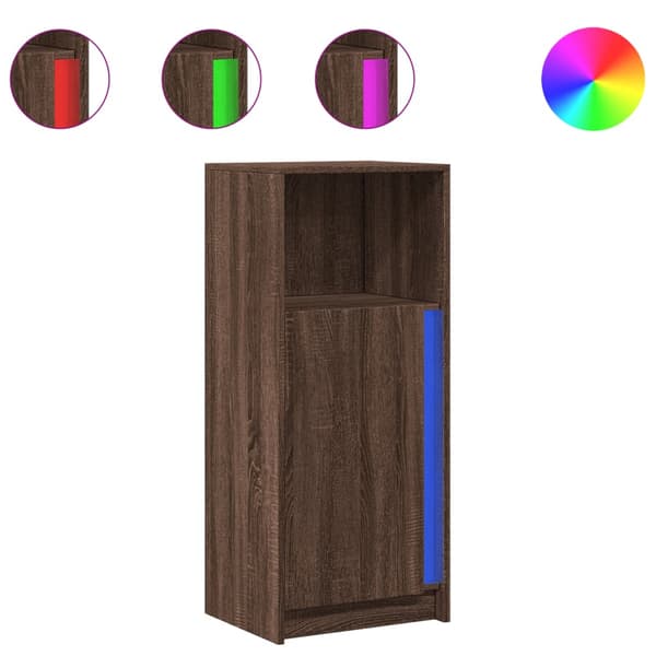 vidaXL LED-skab brunt egetræ 42,5x34x100 cm