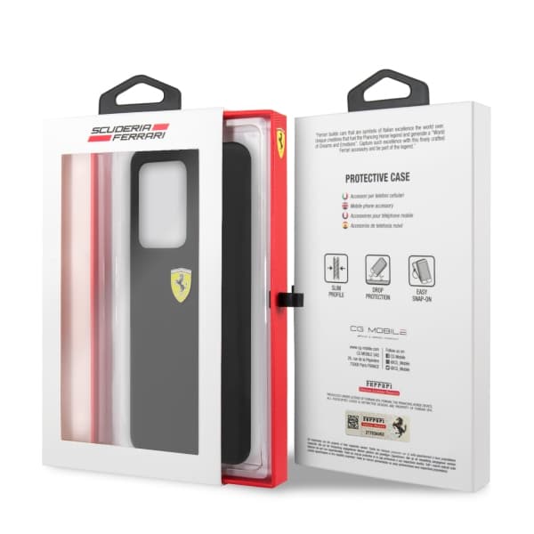 Ferrari Hardcase Silikone Etui til Galaxy S20 Ultra, Sort