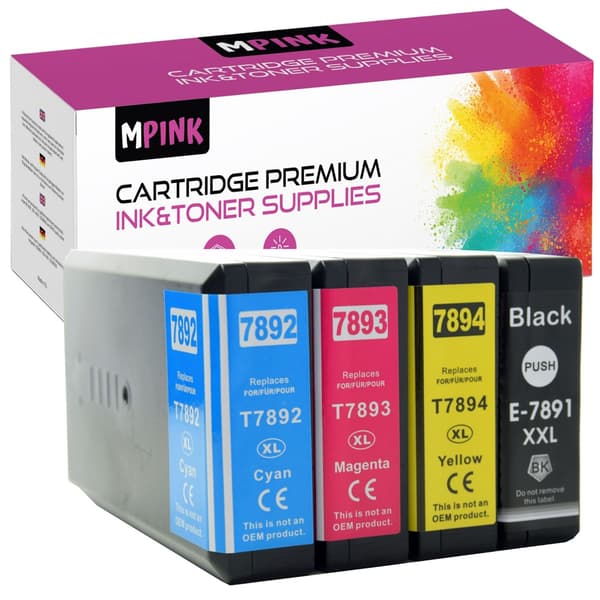 4x blækpatroner til Epson Epson WF-5110DW WorkForce Pro Sæt GP-E7895CMYK