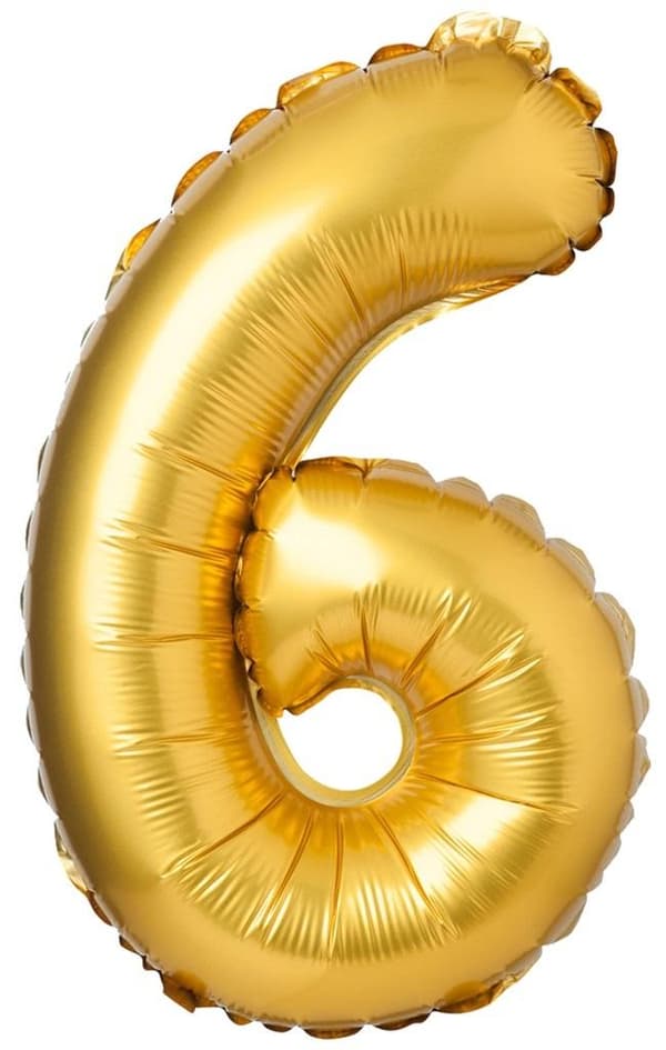 Matte folieballon 6 guld