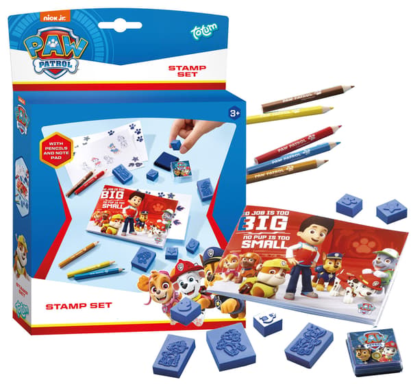 Paw Patrol stempler sæt farveblyanter blok