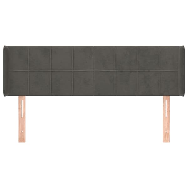 vidaXL vingeformet sengegavl mørkegrå 147x16x78/88 cm fløjl