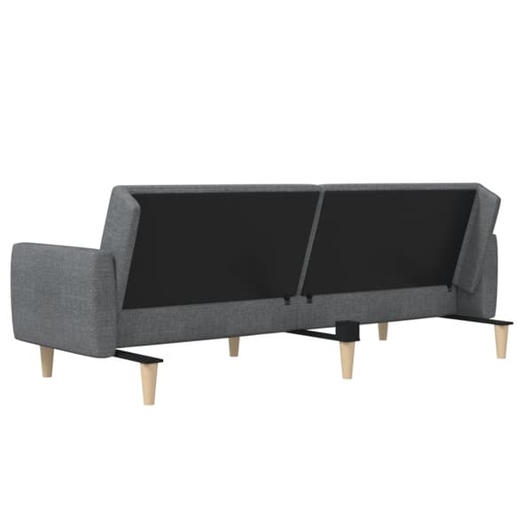 vidaXL 2-sits bäddsoffa, ljusgrå, klädd i tyg