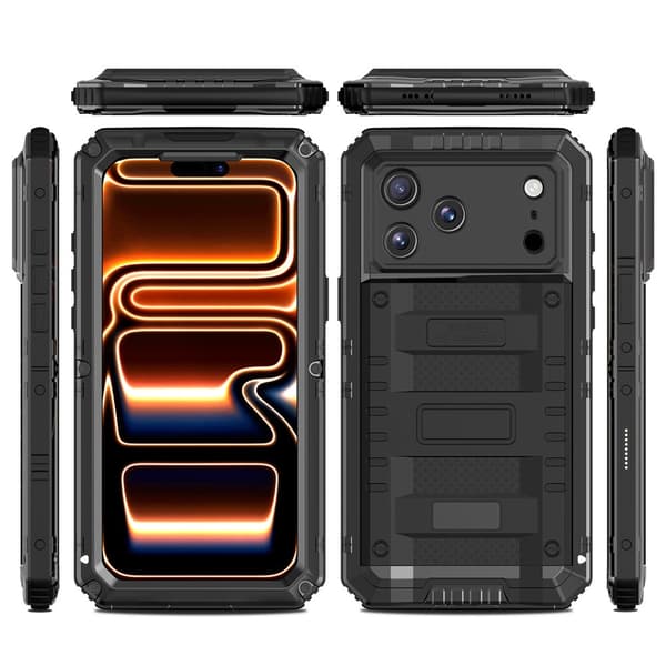 IP68-vedenpitävä suojakuori iPhone 17 Prolle, musta