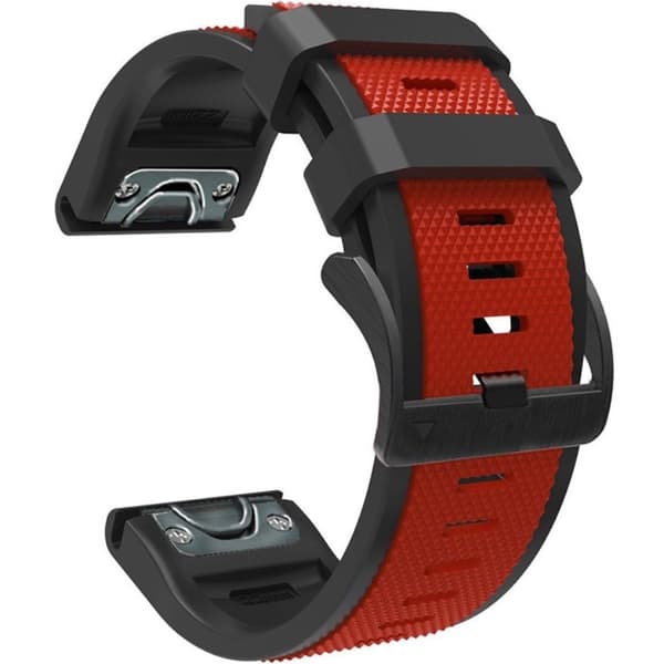 Quickfit Silikonerem 26mm til Garmin, Rød / Sort