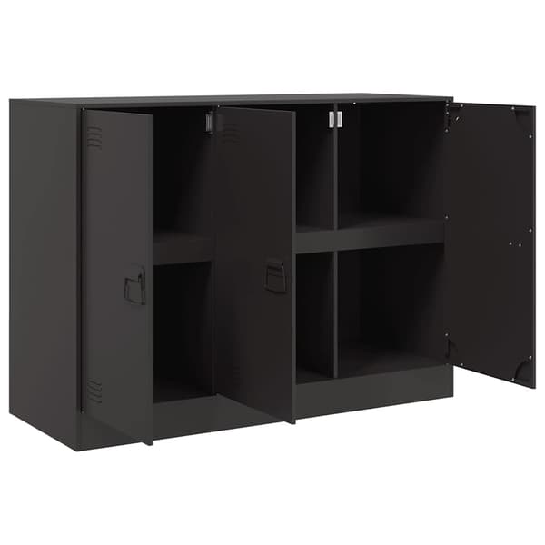 vidaXL skab, sort, 99x39x73 cm, stål