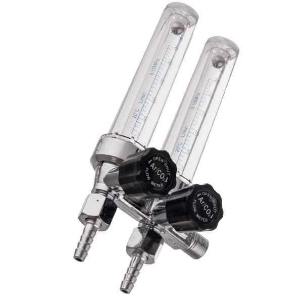 ROTAMETER TIL DOBBELT ARGON CO2 BLANDINGSREDUCER M14 GASTRYKREDUCER