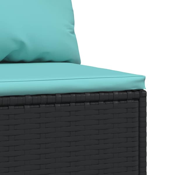 vidaXL sofacenter med hynder sort polyrattan