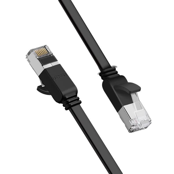 Flad patchkabel UTP RJ45 Cat 6 1000Mbps netværkskabel 2m sort