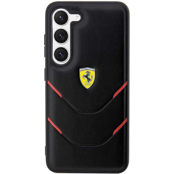 Ferrari Hot Stamp Lines cover til Galaxy S23, sort