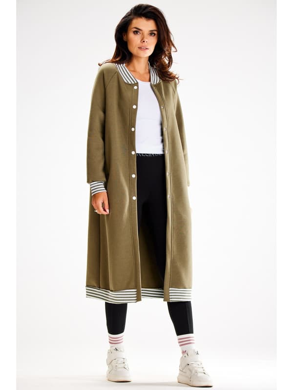 Løstsiddende cardigan - Khaki S/M