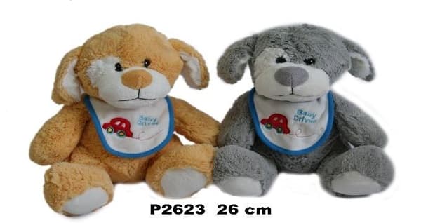Hund grå/brun 26 cm MIX