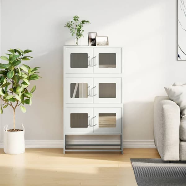 vidaXL Byrå vit 68x39x123 cm stål