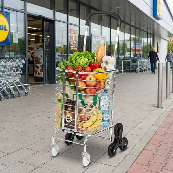 Letvægts indkøbstaske i aluminiumsnet