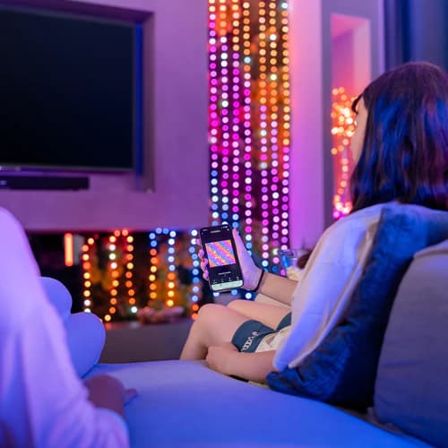 Twinkly Strings USB-C lysslynger - 100 RGB LED-lamper, 6m, klar flette