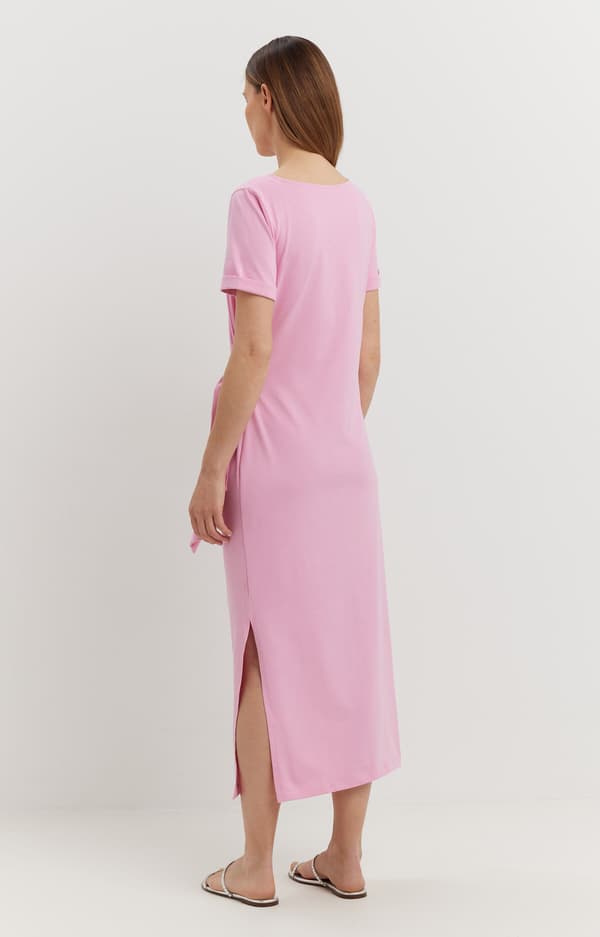 Asymmetrisk midikjole med bindebånd XS