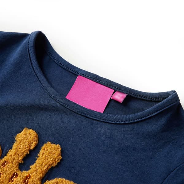 Barn långärmad T-shirt, marinblå, 140