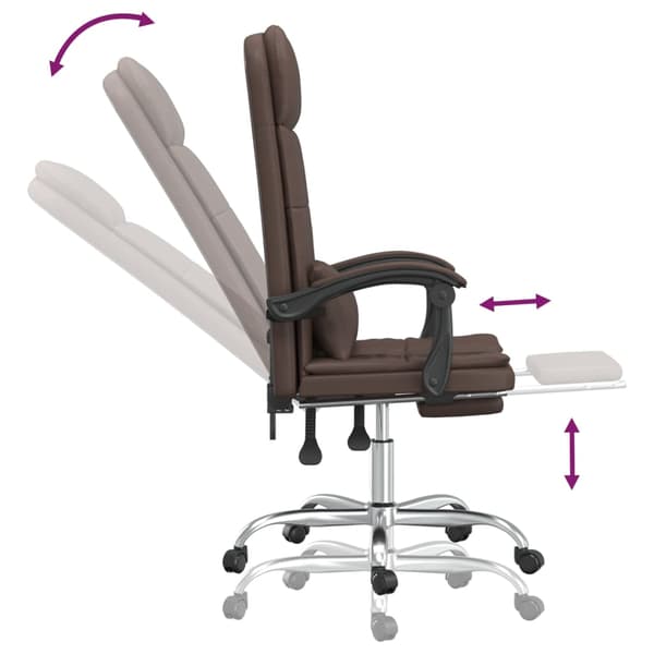 vidaXL Massagestol brun konstläder